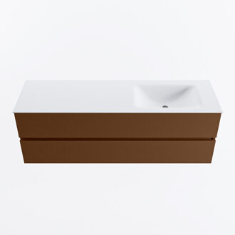 Mondiaz VICA 150cm badmeubel onderkast Rust 2 lades. Wastafel CLOUD rechts 1 kraangat, kleur Talc.