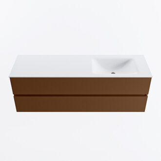 Mondiaz VICA 150cm badmeubel onderkast Rust 2 lades. Wastafel CLOUD rechts zonder kraangat, kleur Talc.