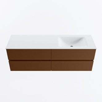 Mondiaz VICA 150cm badmeubel onderkast Rust 4 lades. Wastafel CLOUD rechts 1 kraangat, kleur Talc.