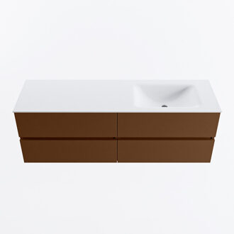 Mondiaz VICA 150cm badmeubel onderkast Rust 4 lades. Wastafel CLOUD rechts zonder kraangat, kleur Talc.