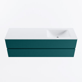 Mondiaz VICA 150cm badmeubel onderkast Smag 2 lades. Wastafel CLOUD rechts zonder kraangat, kleur Talc.