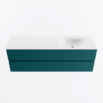 Mondiaz VICA 150cm badmeubel onderkast Smag 2 lades. Wastafel MOON rechts zonder kraangat, kleur Talc.