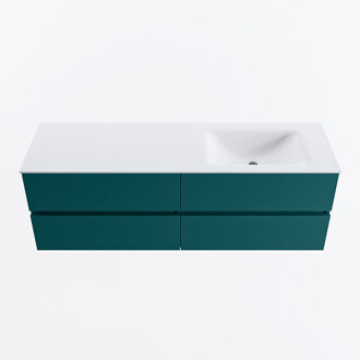 Mondiaz VICA 150cm badmeubel onderkast Smag 4 lades. Wastafel CLOUD rechts zonder kraangat, kleur Talc.