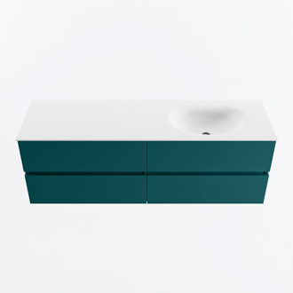 Mondiaz VICA 150cm badmeubel onderkast Smag 4 lades. Wastafel MOON rechts zonder kraangat, kleur Talc.