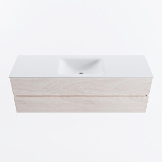 Mondiaz VICA 150cm badmeubel onderkast Underlayment 2 lades. Wastafel CLOUD midden 1 kraangat, kleur Talc.