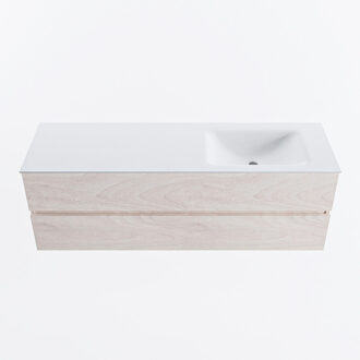 Mondiaz VICA 150cm badmeubel onderkast Underlayment 2 lades. Wastafel CLOUD rechts 1 kraangat, kleur Talc.