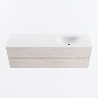Mondiaz VICA 150cm badmeubel onderkast Underlayment 2 lades. Wastafel MOON rechts 1 kraangat, kleur Talc.