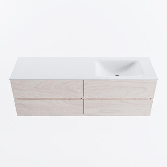 Mondiaz VICA 150cm badmeubel onderkast Underlayment 4 lades. Wastafel CLOUD rechts 1 kraangat, kleur Talc.