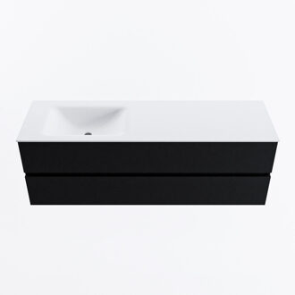 Mondiaz VICA 150cm badmeubel onderkast Urban 2 lades. Wastafel CLOUD links 1 kraangat, kleur Talc.