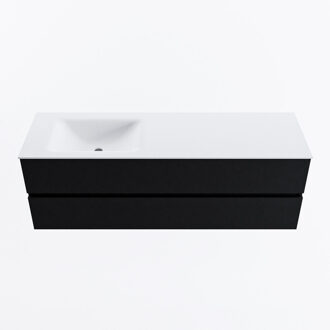 Mondiaz VICA 150cm badmeubel onderkast Urban 2 lades. Wastafel CLOUD links zonder kraangat, kleur Talc.