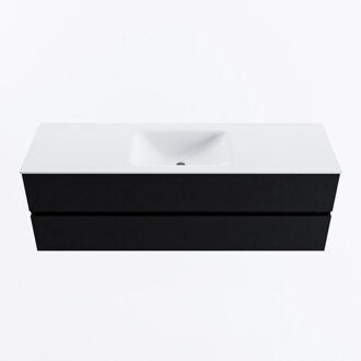 Mondiaz VICA 150cm badmeubel onderkast Urban 2 lades. Wastafel CLOUD midden 1 kraangat, kleur Talc.