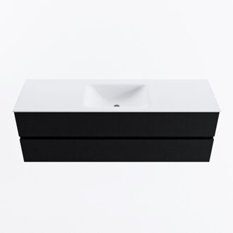 Mondiaz VICA 150cm badmeubel onderkast Urban 2 lades. Wastafel CLOUD midden zonder kraangat, kleur Talc.