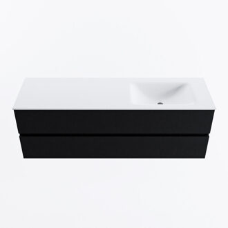 Mondiaz VICA 150cm badmeubel onderkast Urban 2 lades. Wastafel CLOUD rechts zonder kraangat, kleur Talc.