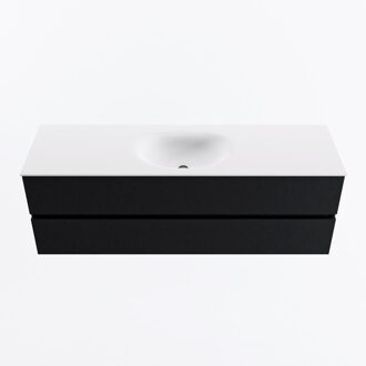 Mondiaz VICA 150cm badmeubel onderkast Urban 2 lades. Wastafel MOON midden zonder kraangat, kleur Talc.