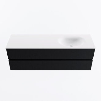 Mondiaz VICA 150cm badmeubel onderkast Urban 2 lades. Wastafel MOON rechts 1 kraangat, kleur Talc.