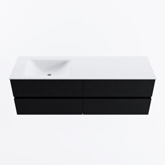 Mondiaz VICA 150cm badmeubel onderkast Urban 4 lades. Wastafel CLOUD links 1 kraangat, kleur Talc.