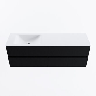 Mondiaz VICA 150cm badmeubel onderkast Urban 4 lades. Wastafel CLOUD links zonder kraangat, kleur Talc.