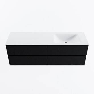 Mondiaz VICA 150cm badmeubel onderkast Urban 4 lades. Wastafel CLOUD rechts 1 kraangat, kleur Talc.