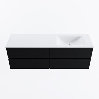 Mondiaz VICA 150cm badmeubel onderkast Urban 4 lades. Wastafel CLOUD rechts zonder kraangat, kleur Talc.