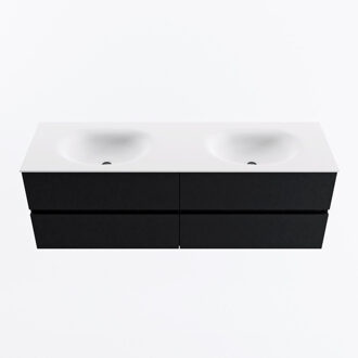 Mondiaz VICA 150cm badmeubel onderkast Urban 4 lades. Wastafel MOON dubbel 2 kraangaten, kleur Talc.