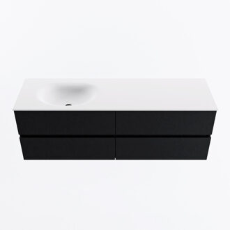 Mondiaz VICA 150cm badmeubel onderkast Urban 4 lades. Wastafel MOON links 1 kraangat, kleur Talc.
