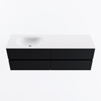 Mondiaz VICA 150cm badmeubel onderkast Urban 4 lades. Wastafel MOON links zonder kraangat, kleur Talc.