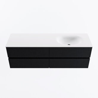 Mondiaz VICA 150cm badmeubel onderkast Urban 4 lades. Wastafel MOON rechts 1 kraangat, kleur Talc.