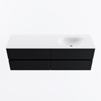 Mondiaz VICA 150cm badmeubel onderkast Urban 4 lades. Wastafel MOON rechts zonder kraangat, kleur Talc.