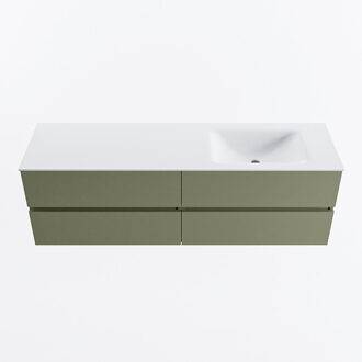 Mondiaz VICA 160cm badmeubel onderkast Army 4 lades. Wastafel CLOUD rechts 1 kraangat, kleur Talc.