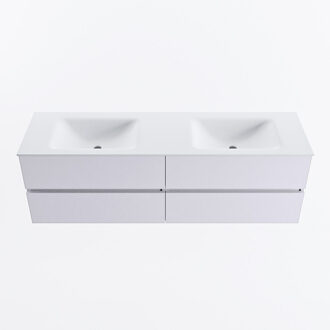 Mondiaz VICA 160cm badmeubel onderkast Cale 4 lades. Wastafel CLOUD dubbel 2 kraangaten, kleur Talc.