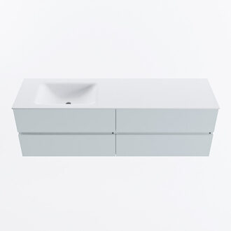 Mondiaz VICA 160cm badmeubel onderkast Clay 4 lades. Wastafel CLOUD links zonder kraangat, kleur Talc.