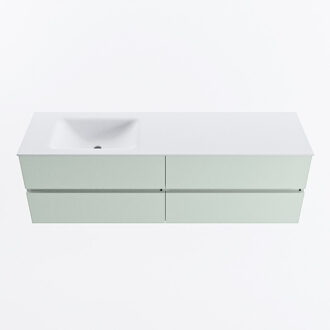 Mondiaz VICA 160cm badmeubel onderkast Greey 4 lades. Wastafel CLOUD links 1 kraangat, kleur Talc.