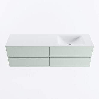 Mondiaz VICA 160cm badmeubel onderkast Greey 4 lades. Wastafel CLOUD rechts 1 kraangat, kleur Talc.