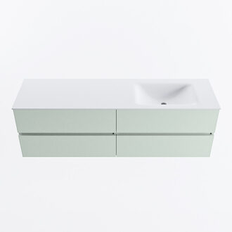 Mondiaz VICA 160cm badmeubel onderkast Greey 4 lades. Wastafel CLOUD rechts zonder kraangat, kleur Talc.