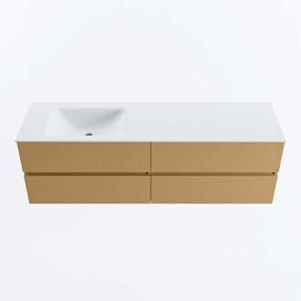 Mondiaz VICA 160cm badmeubel onderkast Oro 4 lades. Wastafel CLOUD links 1 kraangat, kleur Talc.