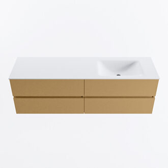 Mondiaz VICA 160cm badmeubel onderkast Oro 4 lades. Wastafel CLOUD rechts 1 kraangat, kleur Talc.