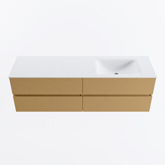 Mondiaz VICA 160cm badmeubel onderkast Oro 4 lades. Wastafel CLOUD rechts zonder kraangat, kleur Talc.