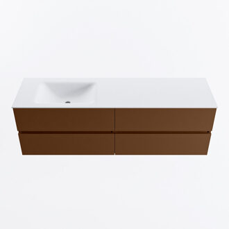 Mondiaz VICA 160cm badmeubel onderkast Rust 4 lades. Wastafel CLOUD links 1 kraangat, kleur Talc.
