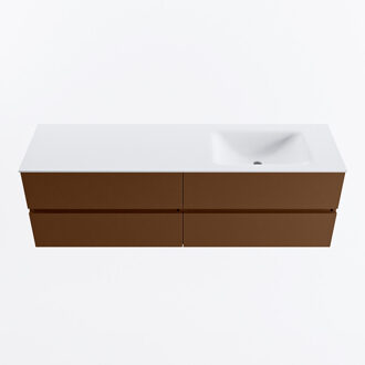 Mondiaz VICA 160cm badmeubel onderkast Rust 4 lades. Wastafel CLOUD rechts 1 kraangat, kleur Talc.