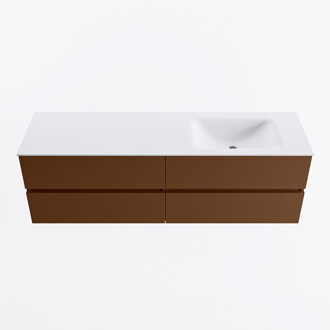 Mondiaz VICA 160cm badmeubel onderkast Rust 4 lades. Wastafel CLOUD rechts zonder kraangat, kleur Talc.