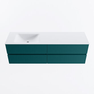 Mondiaz VICA 160cm badmeubel onderkast Smag 4 lades. Wastafel CLOUD links 1 kraangat, kleur Talc.