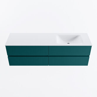 Mondiaz VICA 160cm badmeubel onderkast Smag 4 lades. Wastafel CLOUD rechts zonder kraangat, kleur Talc.