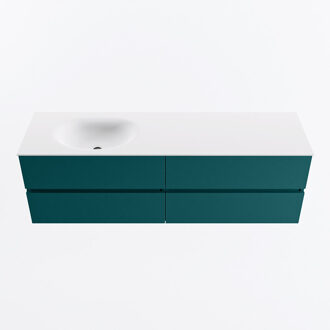 Mondiaz VICA 160cm badmeubel onderkast Smag 4 lades. Wastafel MOON links 1 kraangat, kleur Talc.