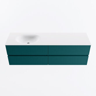 Mondiaz VICA 160cm badmeubel onderkast Smag 4 lades. Wastafel MOON links zonder kraangat, kleur Talc.