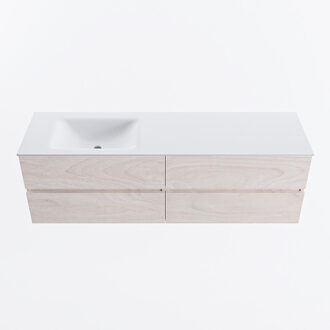 Mondiaz VICA 160cm badmeubel onderkast Underlayment 4 lades. Wastafel CLOUD links 1 kraangat, kleur Talc.