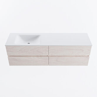 Mondiaz VICA 160cm badmeubel onderkast Underlayment 4 lades. Wastafel CLOUD links zonder kraangat, kleur Talc.