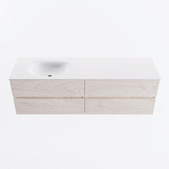 Mondiaz VICA 160cm badmeubel onderkast Underlayment 4 lades. Wastafel MOON links 1 kraangat, kleur Talc.