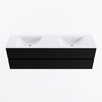 Mondiaz VICA 160cm badmeubel onderkast Urban 4 lades. Wastafel CLOUD dubbel 2 kraangaten, kleur Talc.