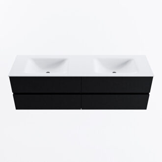 Mondiaz VICA 160cm badmeubel onderkast Urban 4 lades. Wastafel CLOUD dubbel zonder kraangat, kleur Talc.