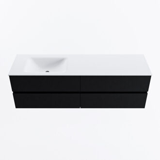 Mondiaz VICA 160cm badmeubel onderkast Urban 4 lades. Wastafel CLOUD links 1 kraangat, kleur Talc.